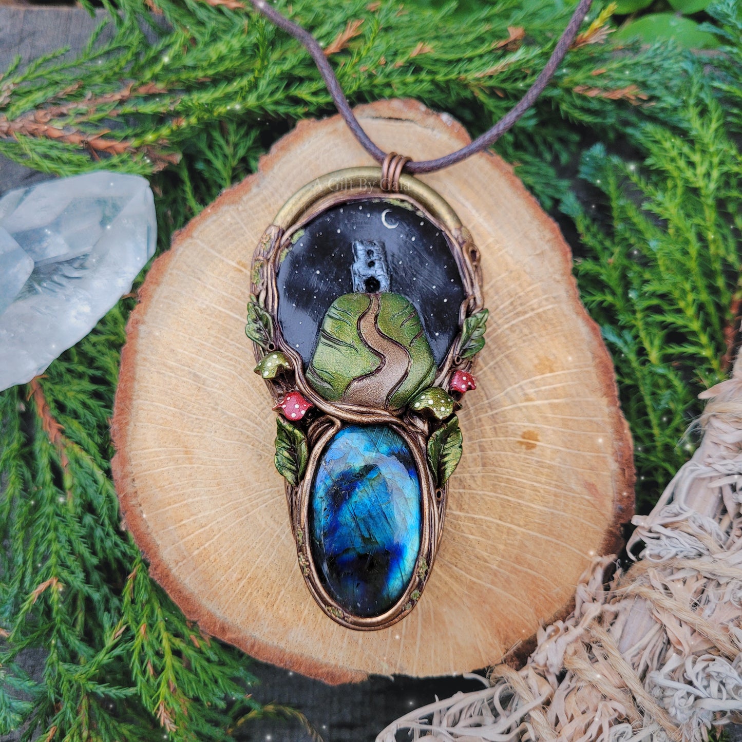 Glastonbury Tor by Moonlight Talisman ~ Labradorite