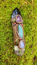 Load image into Gallery viewer, Magick Crystal Athame ~ Obsidian, Amethyst, Labradorite, Rainbow Moonstone &amp; Clear Quartz