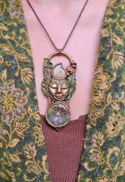 Earth Mother Goddess Talisman ~ Dragons Blood & Ammonite