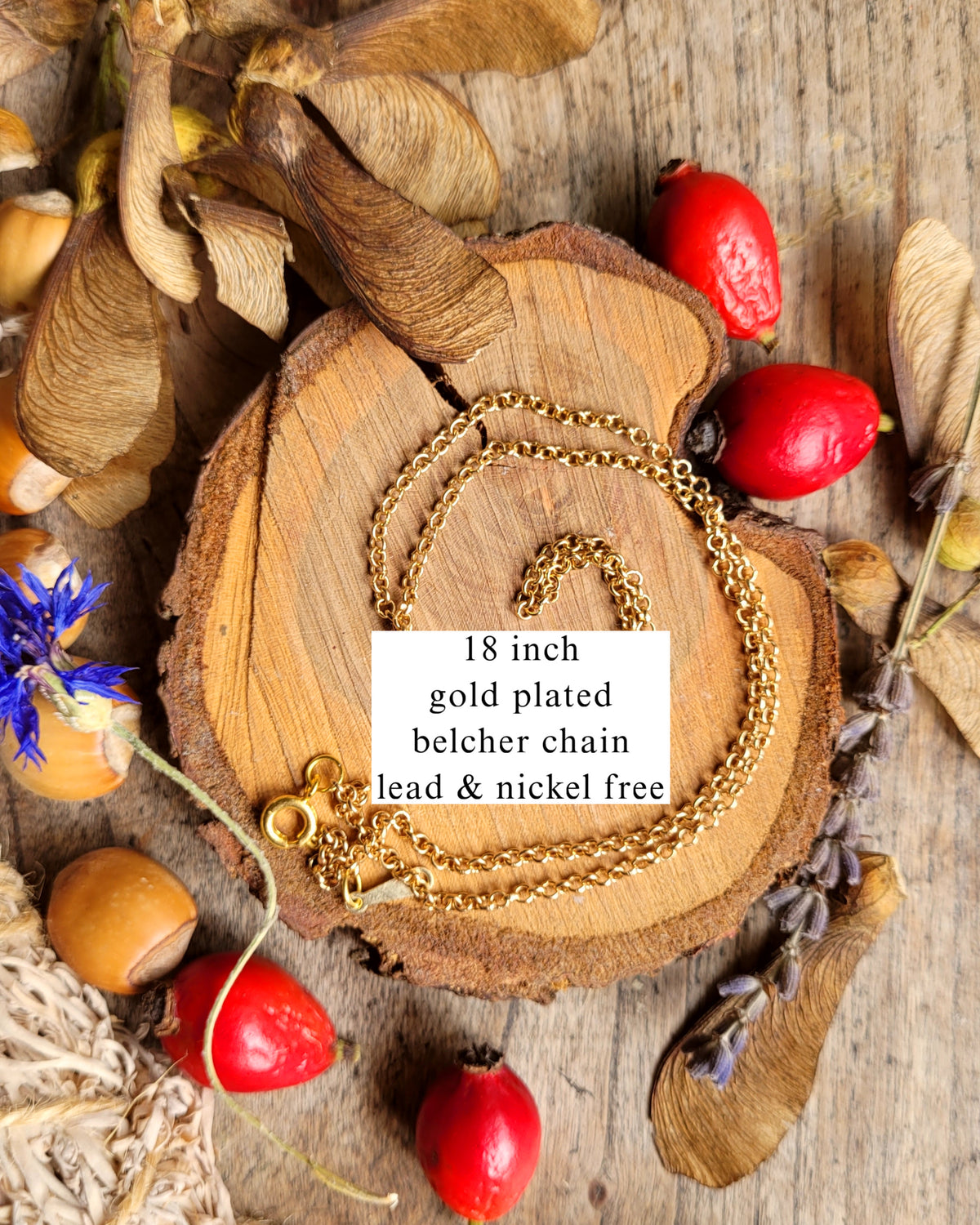 Gold plated Brass Belcher chain 18"