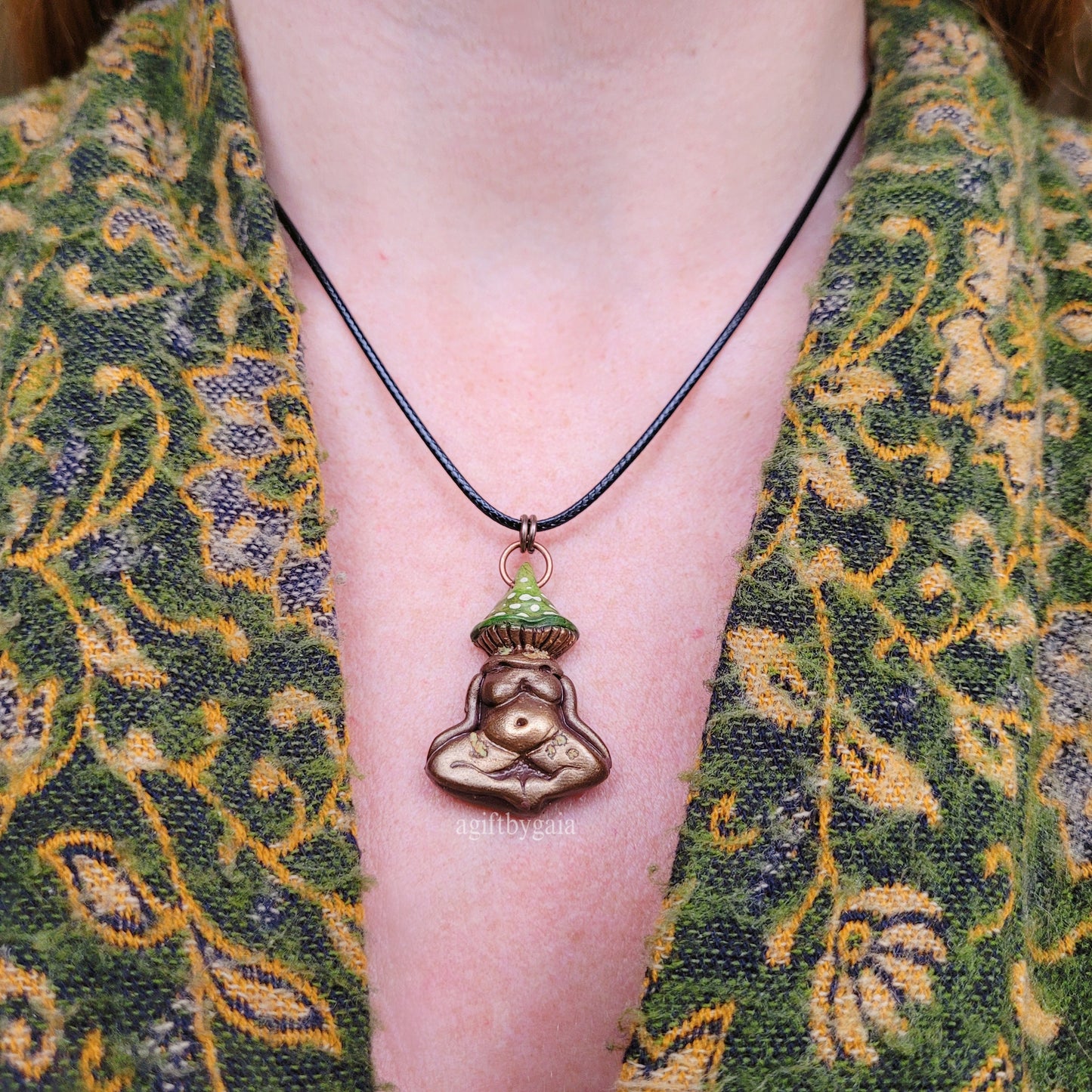 Divine Masculine Feminine Harmony Mushrooms ~ Clay Talisman