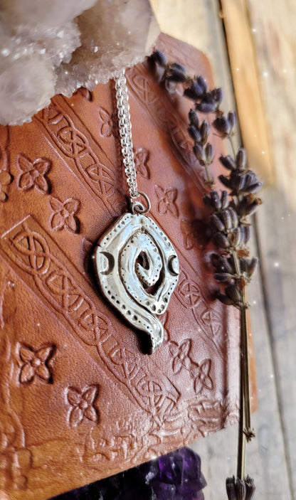 Witch’s Spiral Talisman Pendant ~ Fine Recycled Solid Silver