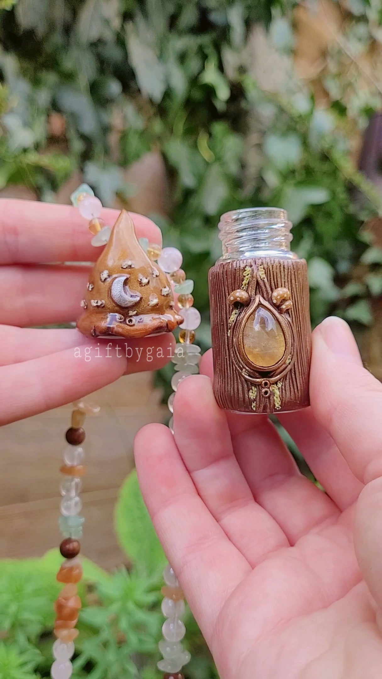 Keepsake Bottle Talisman ~ Citrine, Rose Quartz, Green Aventurine, Red Aventurine, Sandalwood