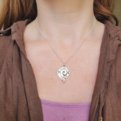 Witch’s Spiral Talisman Pendant ~ Fine Recycled Solid Silver