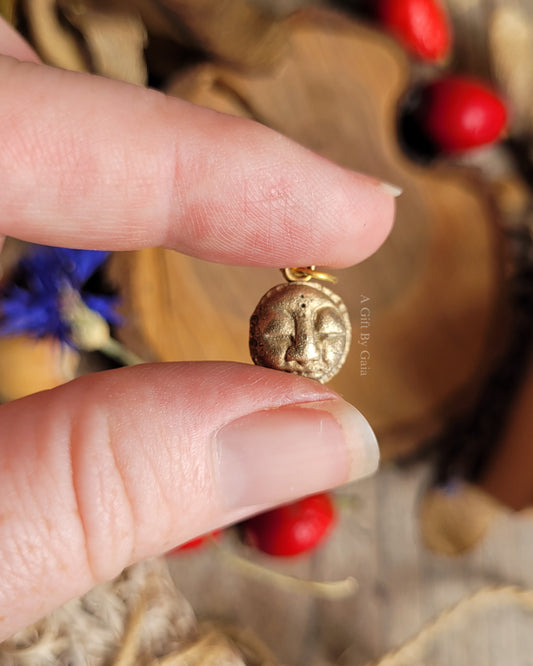Sleepy Moon Talisman ~ Bronze