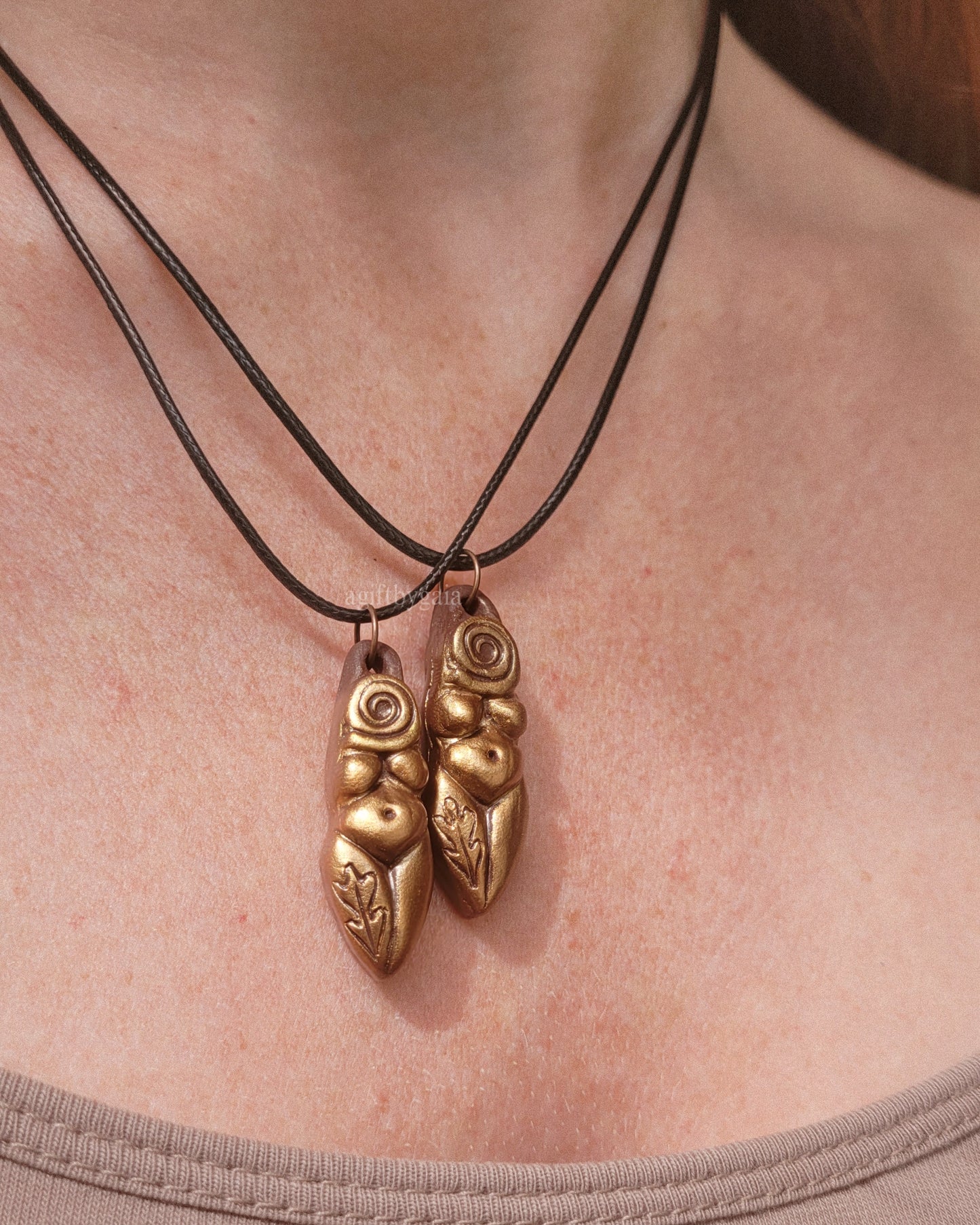 Oak & Spiral Clay Goddess Talisman