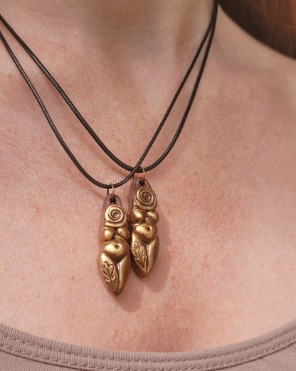 Oak & Spiral Clay Goddess Talisman