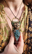 Load image into Gallery viewer, Goddess of the Fern ~ Clear Quartz &amp; Moss Agate Arrowhead