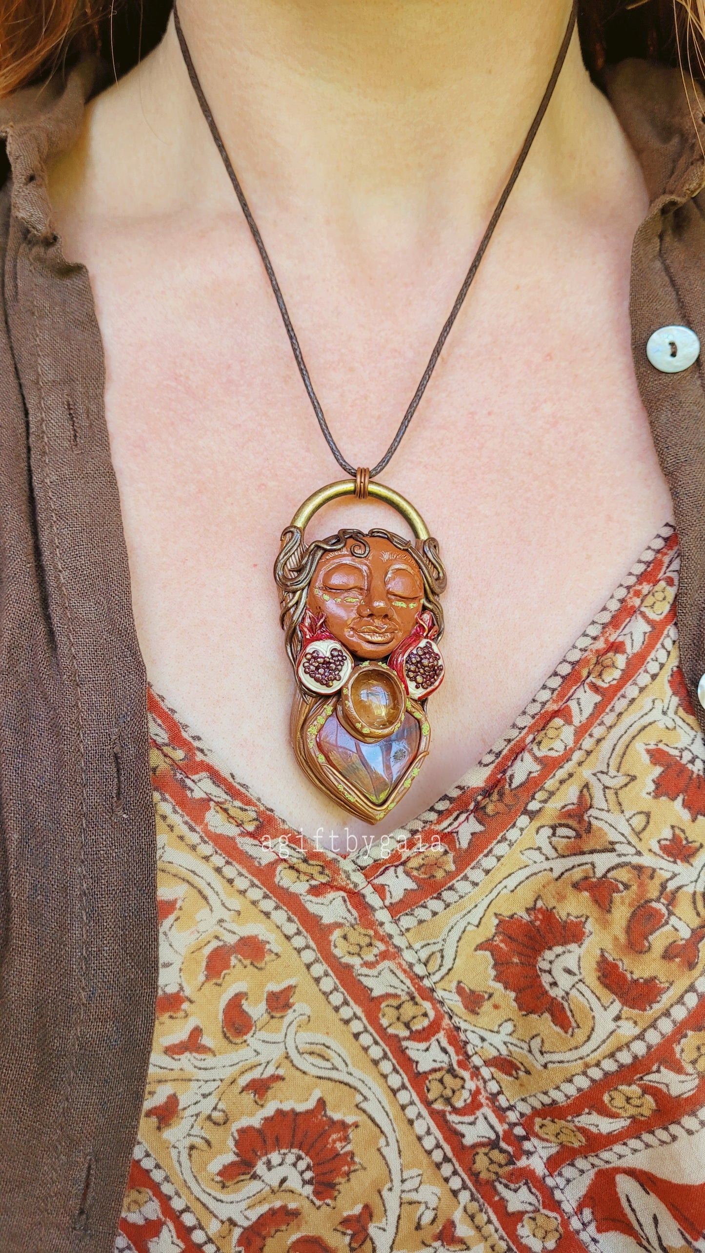 Pomegranate Goddess of Abundance, Bliss & Pleasure ~ Red Jasper & Citrine