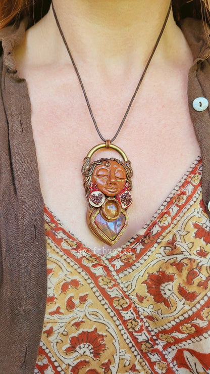Pomegranate Goddess of Abundance, Bliss & Pleasure ~ Red Jasper & Citrine