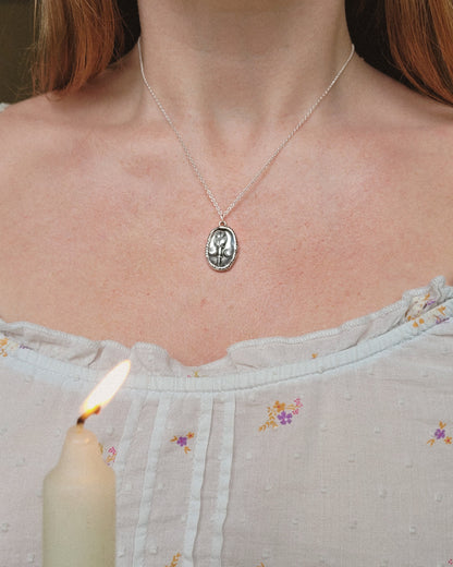 Luna Lavender Coin Talisman ~ Fine Silver