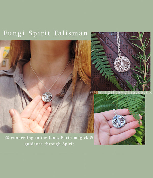 Fungi Spirit Coin Talisman ~ Fine recycled Silver