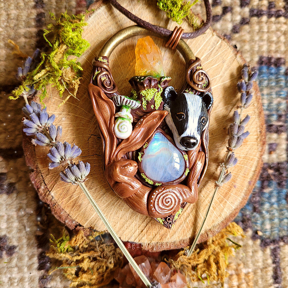 Animals of the Wild Wood Talisman ~ Moonstone & Citrine