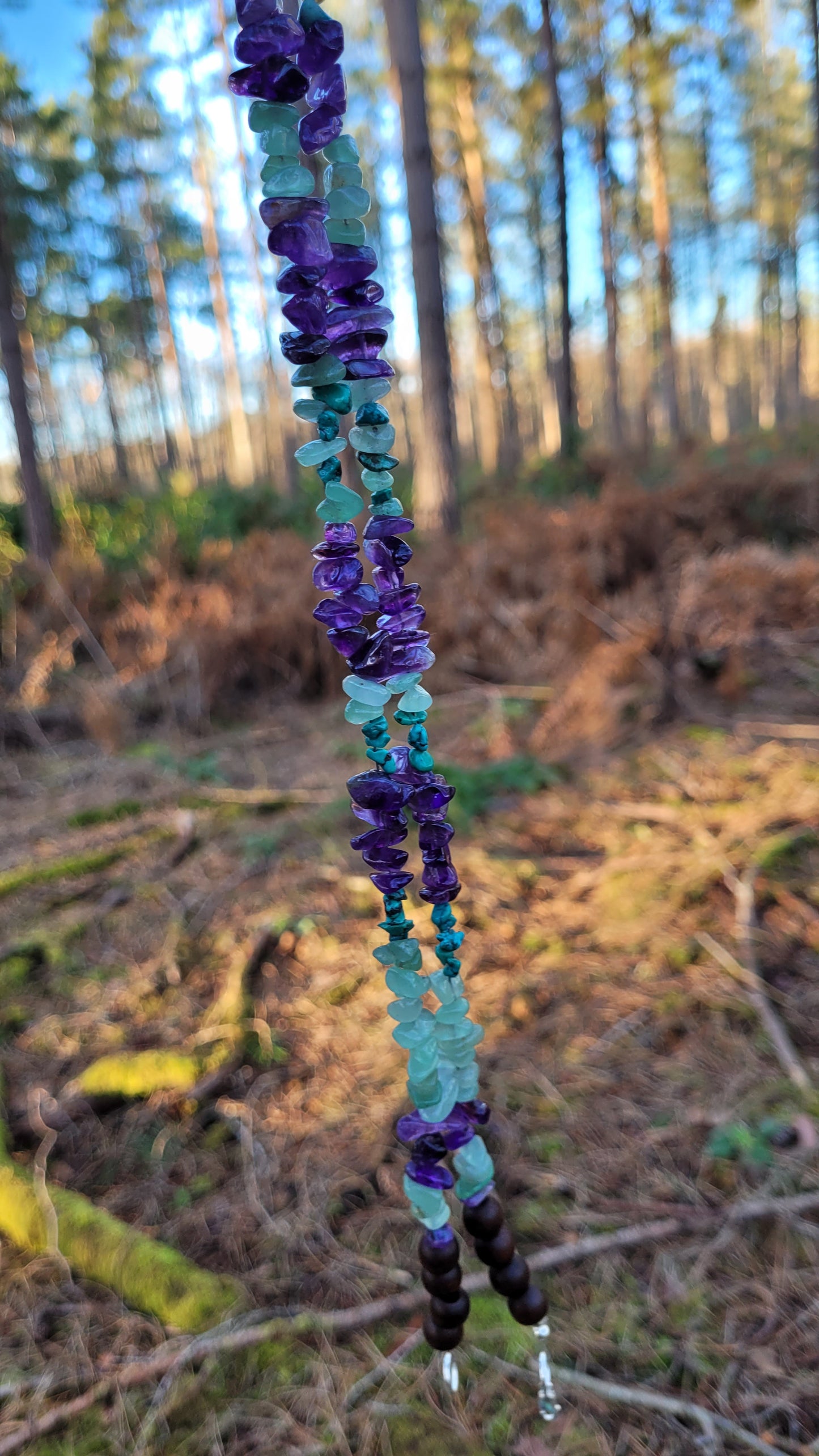 Brave Lion Sage Crystal Beaded Talisman ~ Lapis Lazuli, Turquoise, Citrine, Amethyst & Green Aventurine