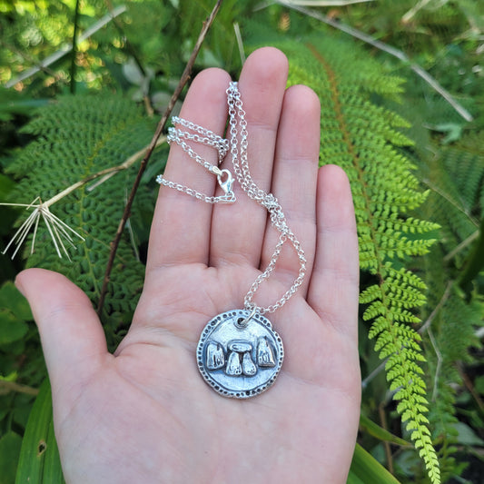 Stone Circle Coin Talisman ~ Fine recycled Silver