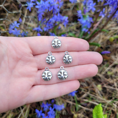 Sleepy Full Moon Heirloom Pendant ~ Recycled Fine Silver