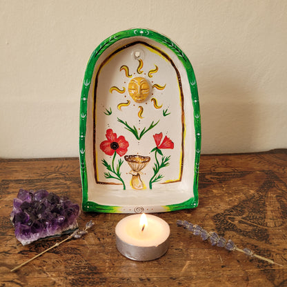 Sun, Mushroom & Field Poppy Energy Shrine