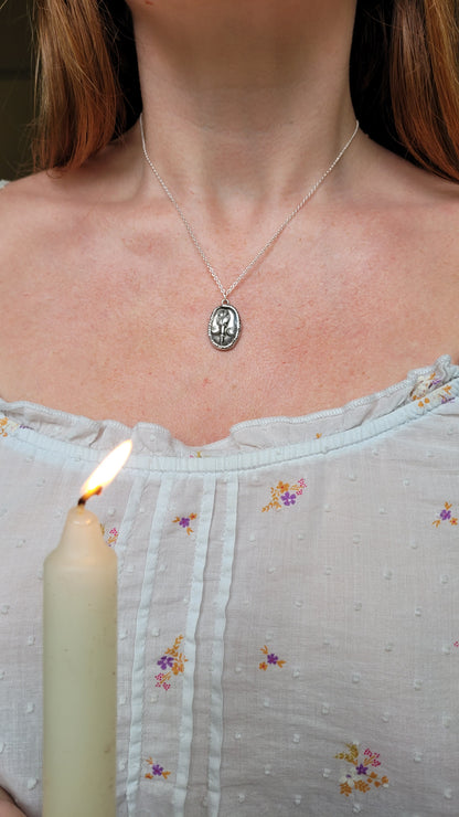 Luna Lavender Coin Talisman ~ Fine Silver