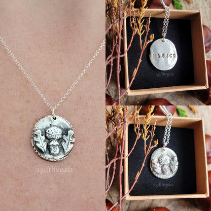 'Magick' Sacred Spell Coin Talisman ~ Recycled Fine 999 Silver