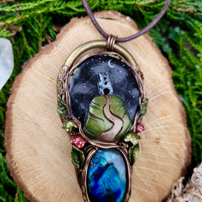 Glastonbury Tor by Moonlight Talisman ~ Labradorite
