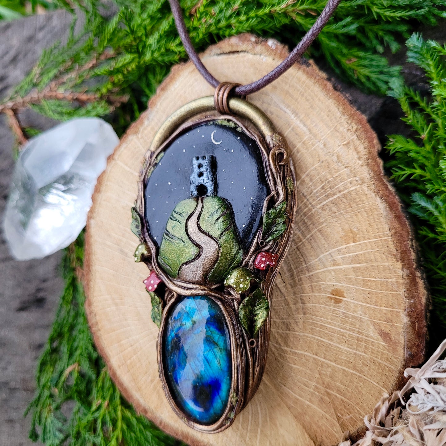 Glastonbury Tor by Moonlight Talisman ~ Labradorite