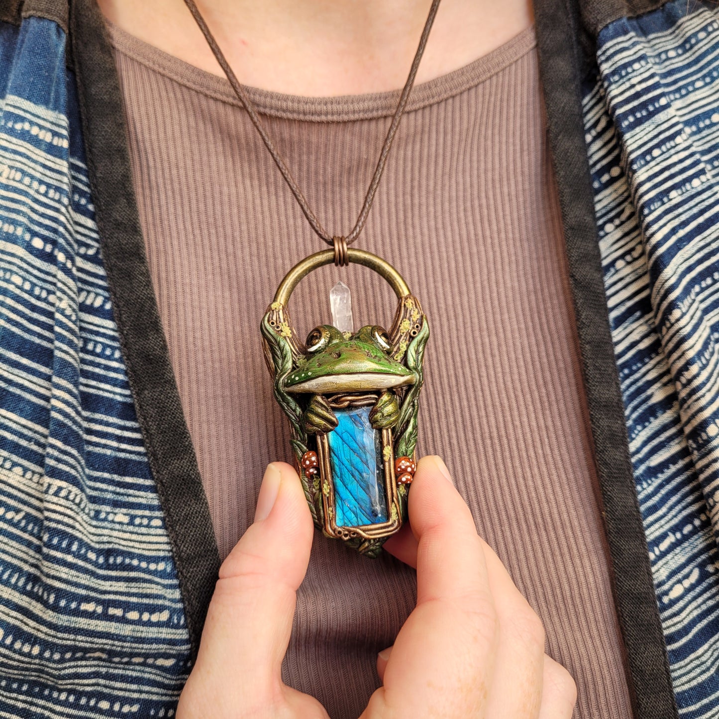 Prosperous Frog Talisman ~ Blue Labradorite