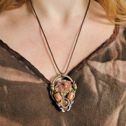 Forest Fall Talisman ~ Natural Citrine & Aragonite