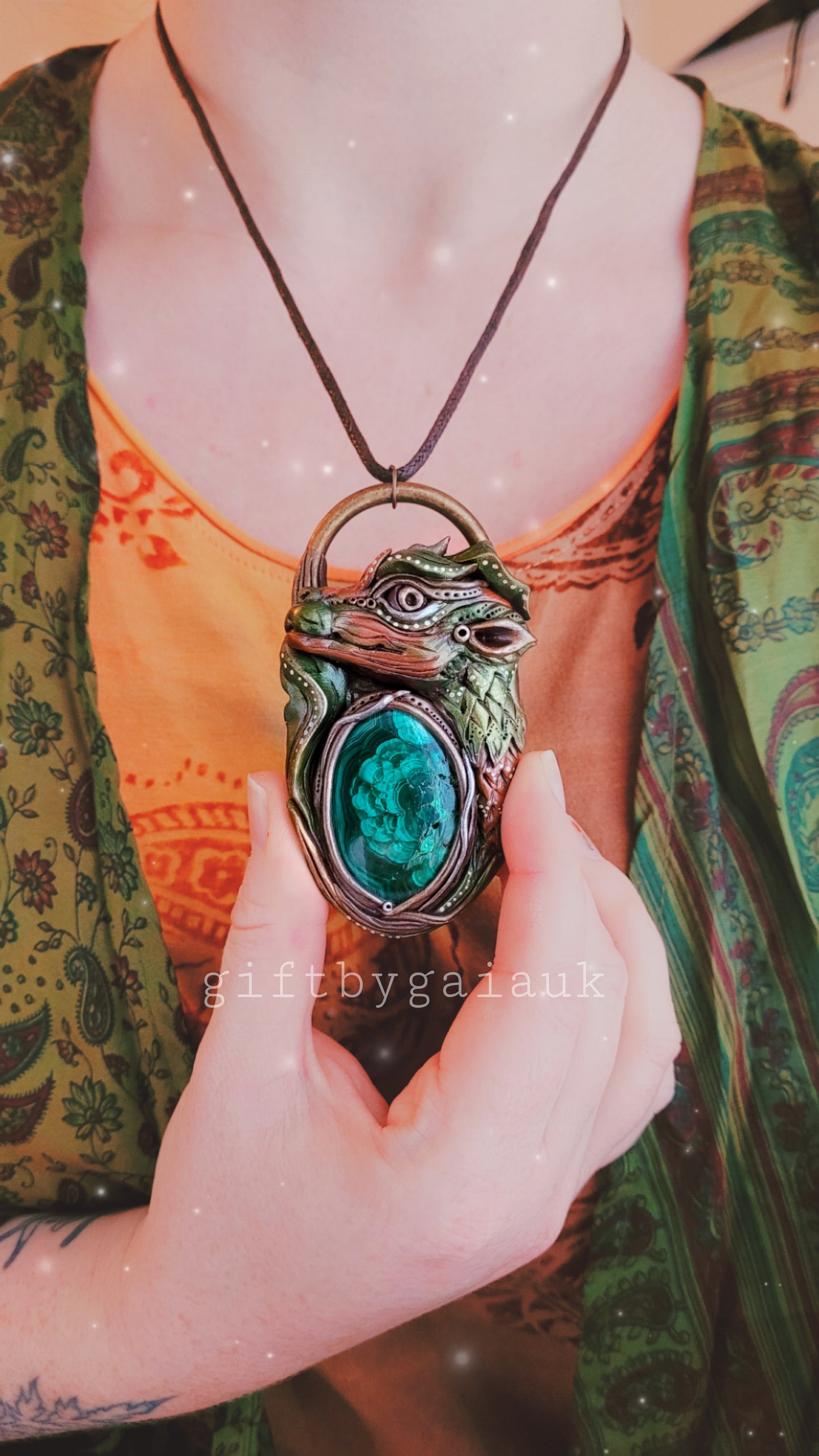 Prosperous Dragon Talisman ~ Malachite