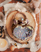 Load image into Gallery viewer, Maple Leaf Aura Amethyst Heart beaded talisman