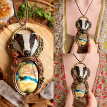 Load image into Gallery viewer, Badger in the Ferns Talisman ~ Labradorite