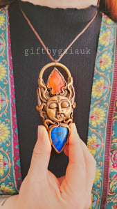 Sun Goddess Talisman ~ Carnelian Arrowhead & Blue Labradorite