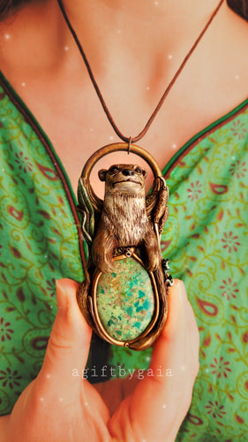 Otter in the Reeds Talisman ~ Crysocolla
