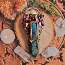 Load image into Gallery viewer, Wild Iris Talisman ~ Blue Apatite, Labradorite &amp; Aura Rose Quartz