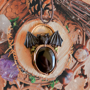 Bat Black Obsidian Talisman