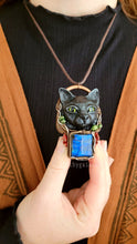 Load image into Gallery viewer, Black Cat Labradorite Talisman