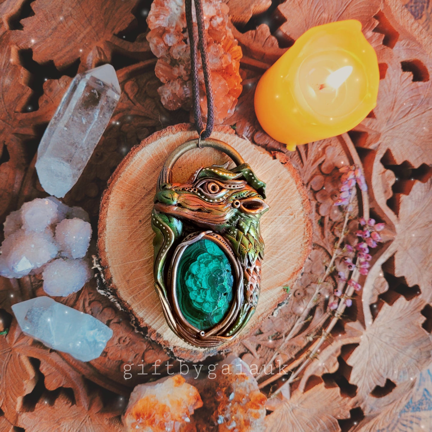 Prosperous Dragon Talisman ~ Malachite