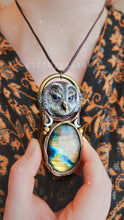 Load image into Gallery viewer, Tawny Owl Talisman ~ Golden Labradorite