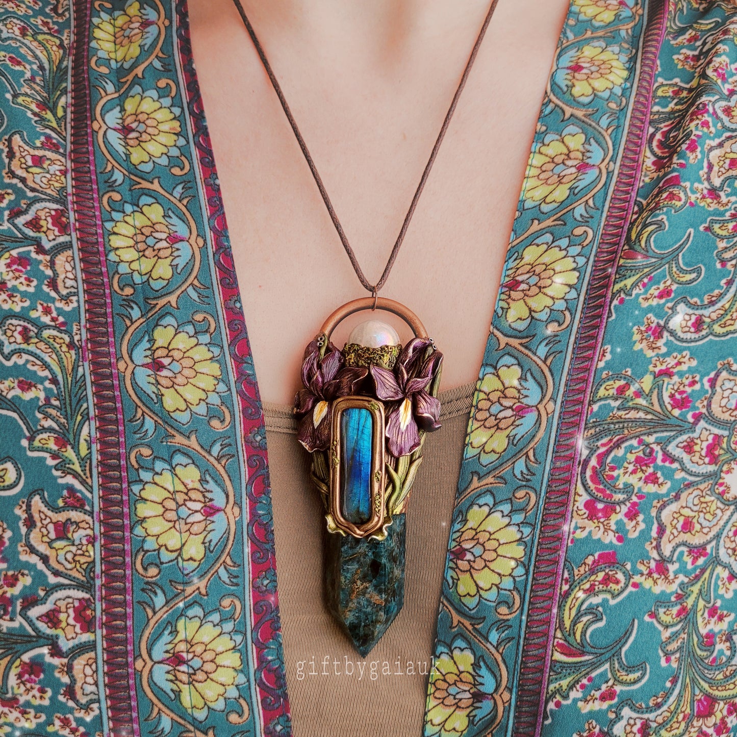 Wild Iris Talisman ~ Blue Apatite, Labradorite & Aura Rose Quartz