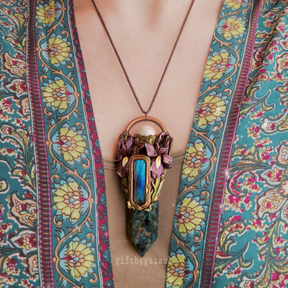 Wild Iris Talisman ~ Blue Apatite, Labradorite & Aura Rose Quartz