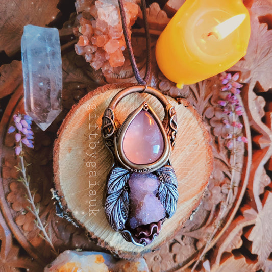 Self-Love Faery Wing Talisman ~ Fairy and Rose Quartz