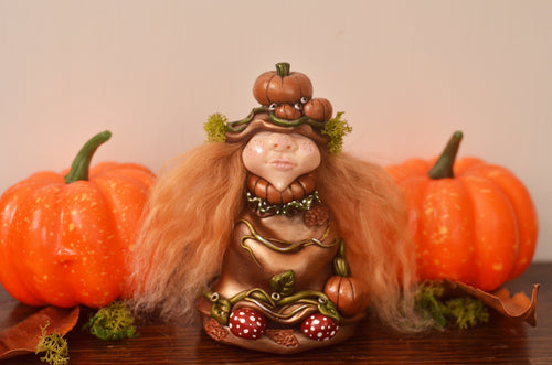 Millie, The Pumpkin Munchkin : OOAK Art Doll